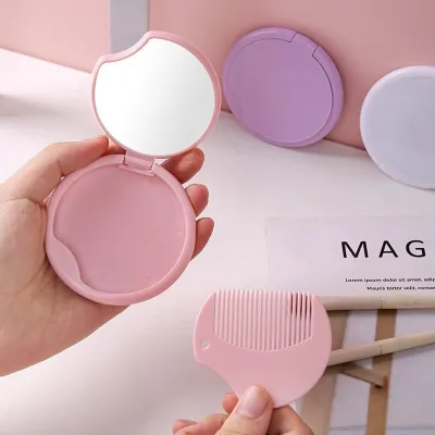 Cute Mini Makeup Mirror With Comb